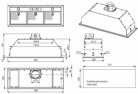 Встраиваемая вытяжка Falmec Built-In Evo 70 см CBIN70.E1#ZZZ3460A в магазине «На диване» в Самаре  — Выгодная цена