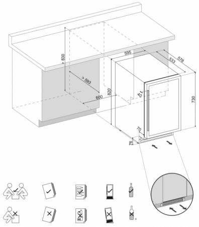 Винный шкаф Dunavox DAUF-46.145DB в магазине «На диване» в Самаре  — Выгодная цена